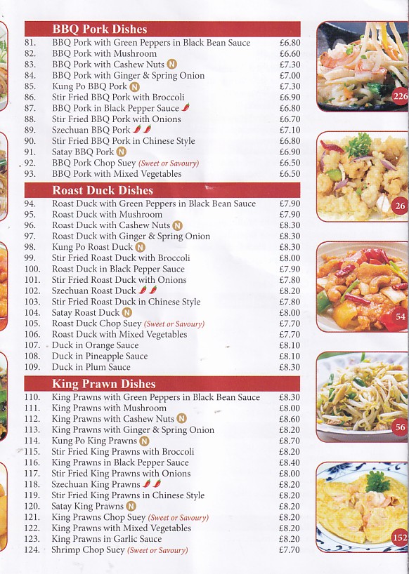 China House Menu Bow Street 