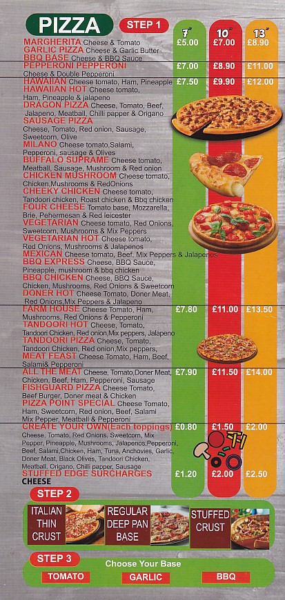 usa takeaway menu Fishguard