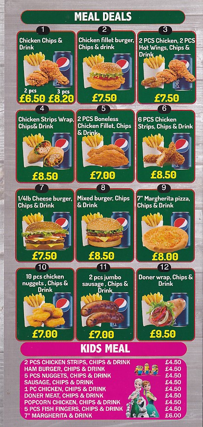 usa takeaway menu Fishguard