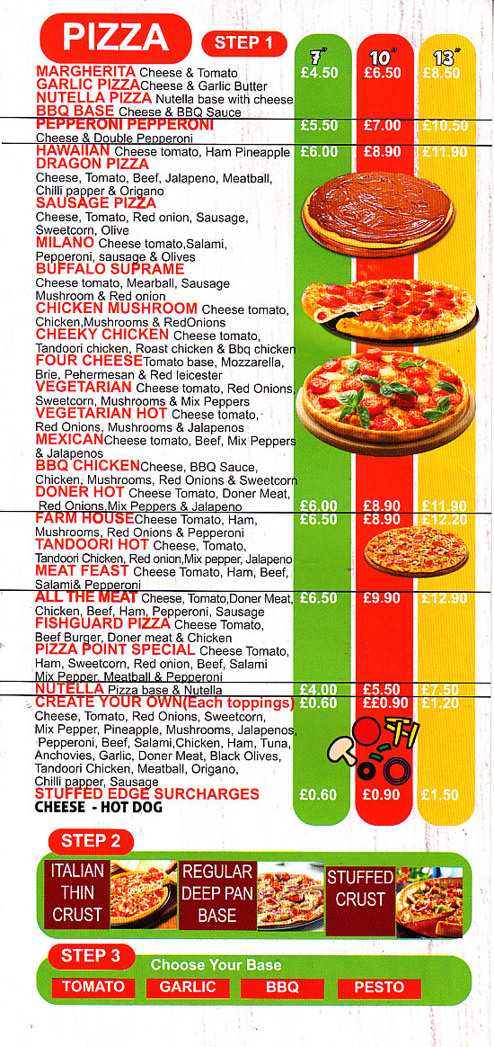 usa takeaway menu Fishguard