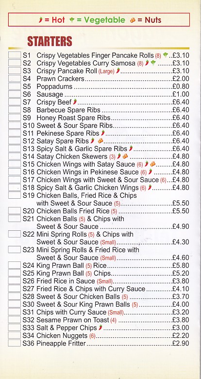 Menu of Dragon Palace,Chinese Takeaway in Newquay Ceredigion