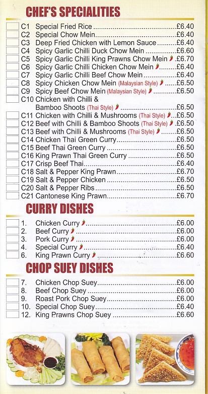 Menu of Dragon Palace,Chinese Takeaway in Newquay Ceredigion