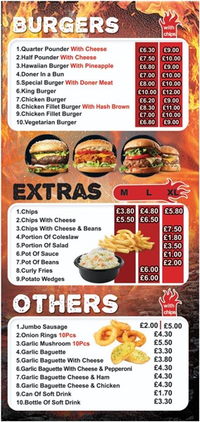 Menu of xxxxx