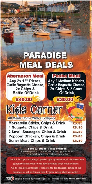 Menu of xxxxx