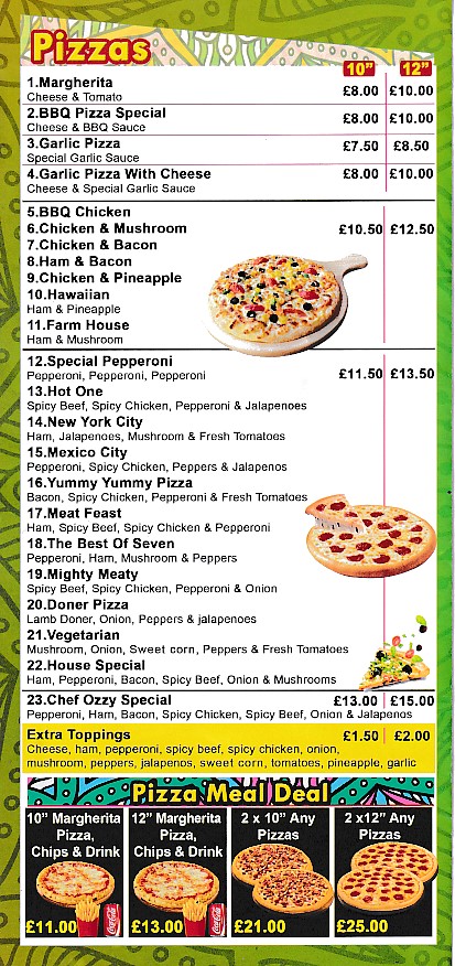 Menu of Istanbul  Pizza Takeaway Aberystwyth