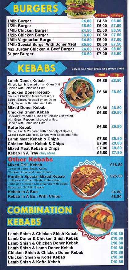 Menu of Pizza Marmaris Bow Street, Aberystwyth