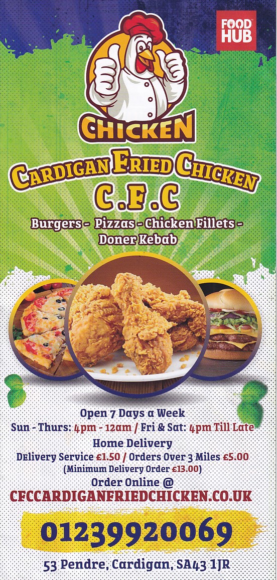 Menu of Cardigan Fried Chicken