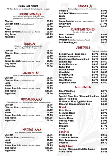 Menu of Hot Chilli Fishguard page 4